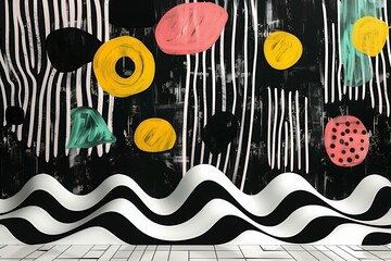 Beautiful hand drawn abstract shapes background