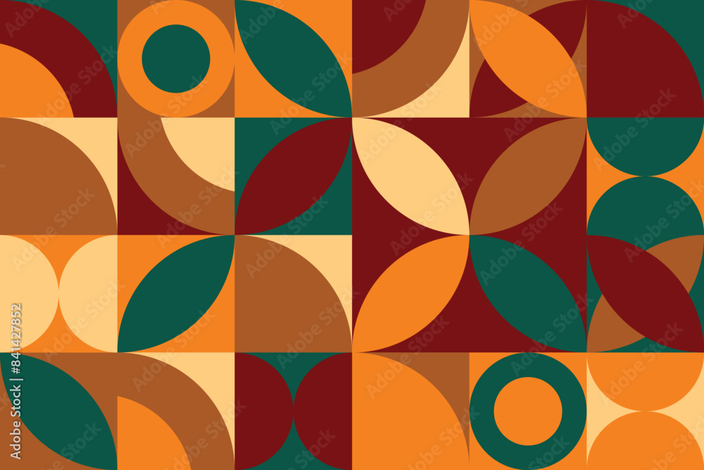 Poster abstract geometric pattern background, abstract pattern background with retro color theme.
