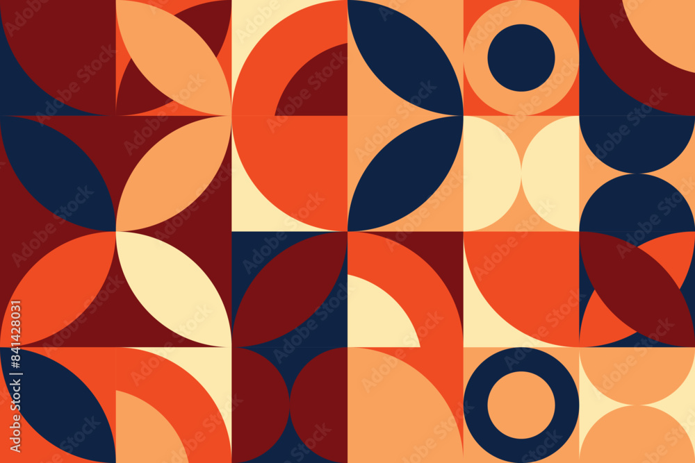 Poster abstract geometric pattern background, abstract pattern background with retro color theme.