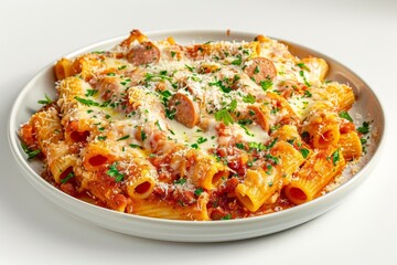 Satisfying Baked Ziti with Sweet Italian Sausage and Mozzarella