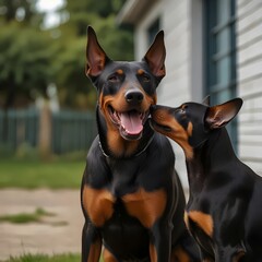 Two Dobermans Playing Generative Art