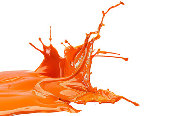 orange paint stain isolated on transparent background