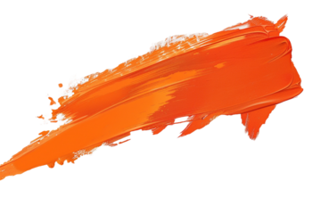 orange paint stain isolated on transparent background