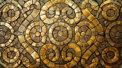 A photo of a gold mosaic pattern, reminiscent of ancient Byzantine art.