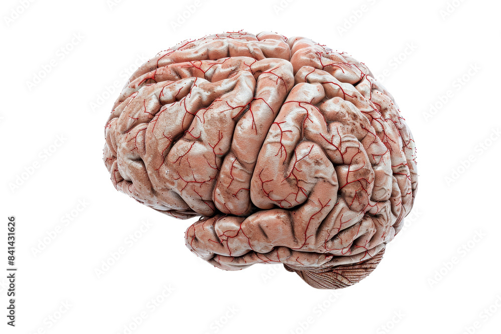Poster high-resolution image of a human brain showcasing its intricate details and neural structures. ideal
