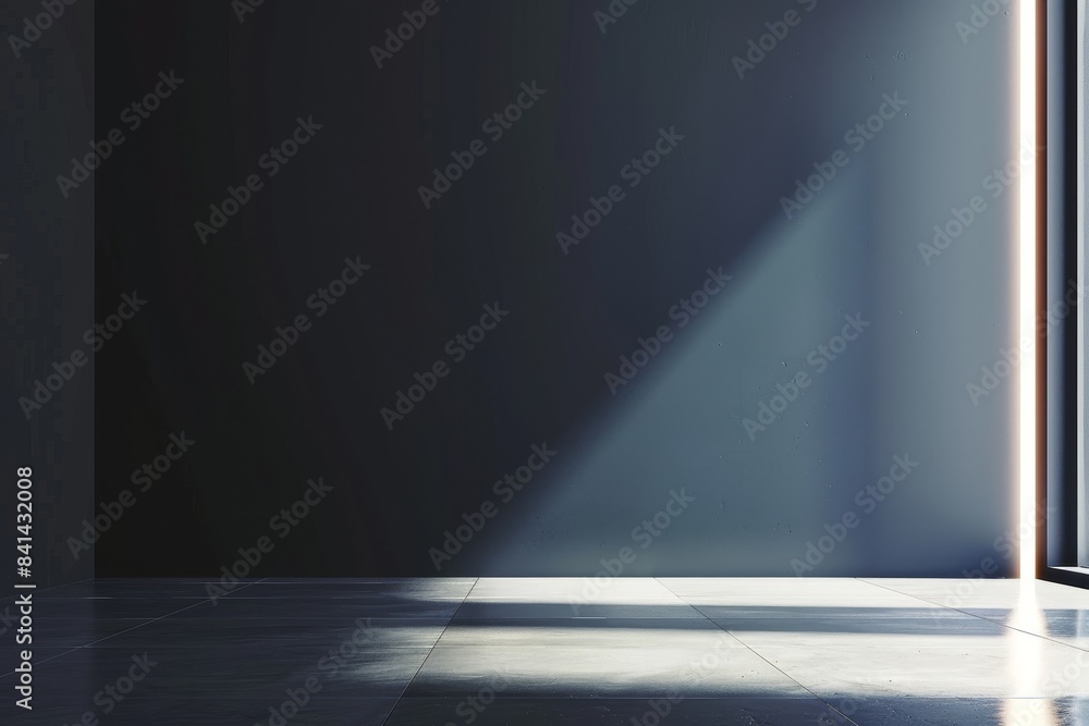 Poster ai generated gray-blue background with columns and lateral lighting. ideal for product presentations