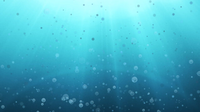 Underwater Bubbles Sun Rays Loop Background 4K 1:1 16:9 9:16
