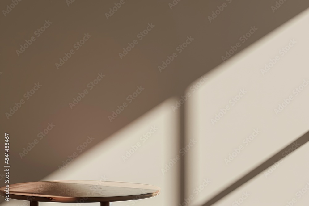 Poster light gray wall with smooth floor and a beautiful openwork shadow. minimalistic presentation backgro