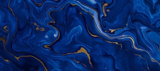 Celestial abstract art  cosmic clouds in deep blues and gold with ethereal lighting