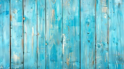 Naklejka premium The texture of blue wooden planks with cracked paint is beautiful.