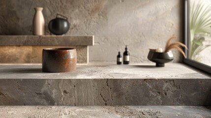 Stone texture, enduring strength. Generative AI