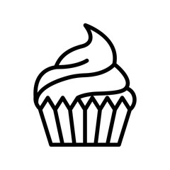 Cupcake line icon. Cupcake icon. Cake icon isolated on white background. Transparent background, minimalist symbol. Vector images