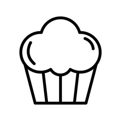 Cupcake line icon. Cupcake icon. Cake icon isolated on white background. Transparent background, minimalist symbol. Vector images