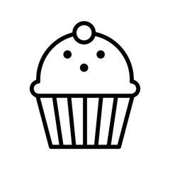 Cupcake line icon. Cupcake icon. Cake icon isolated on white background. Transparent background, minimalist symbol. Vector images