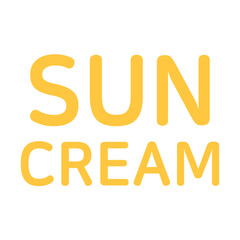 sun cream in yellow color, flat vector design