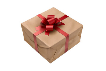 Fototapeta premium paper gift box with ribbon isolated on transparent background