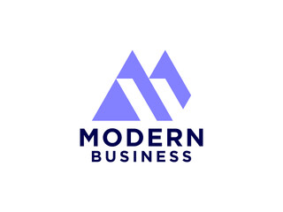 Letter M line logo design.