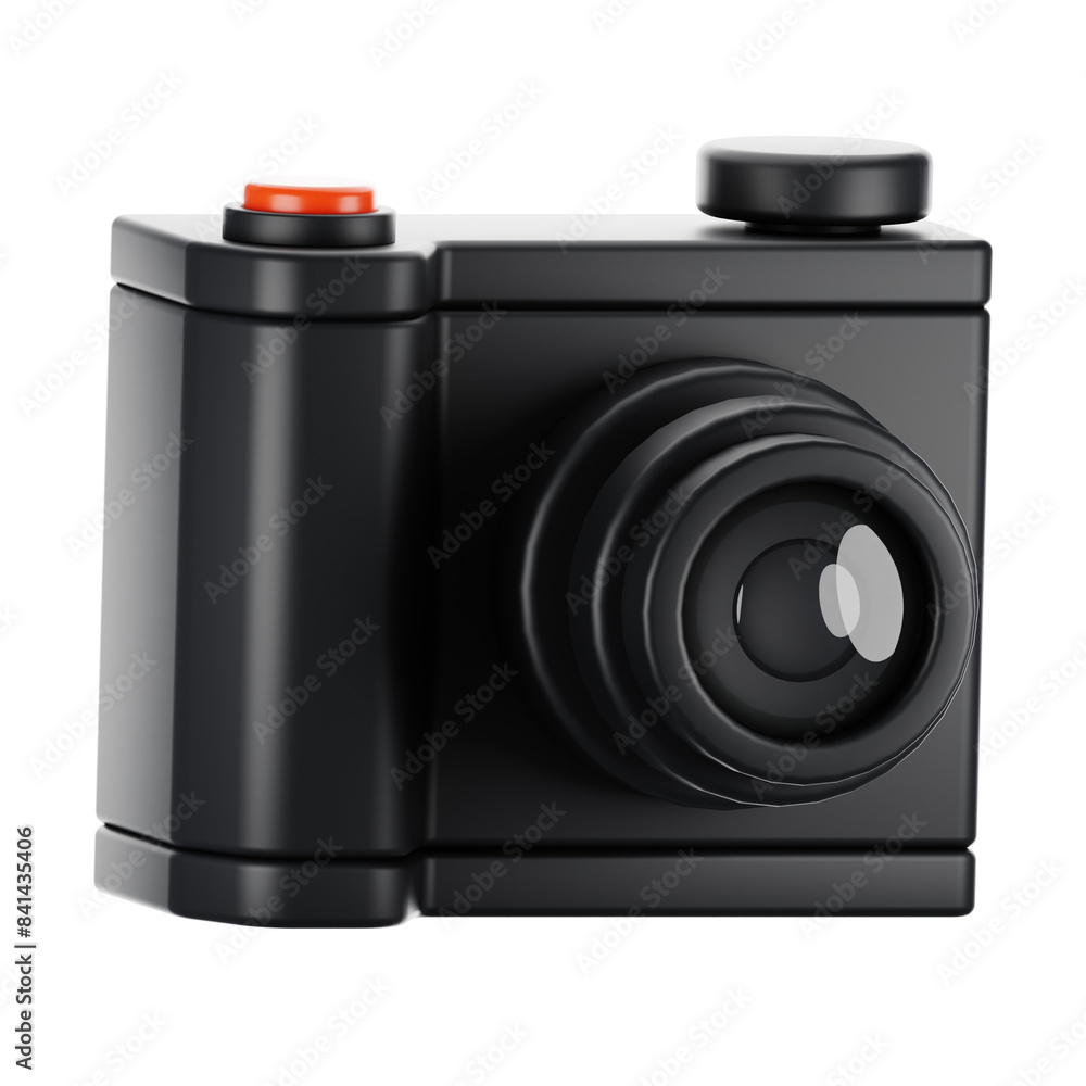 Poster 3d rendering camera icon. gadget and technology concept