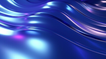 Naklejka premium Eyecatching abstract background featuring shiny plastic waves with purple and blue textures, creating a lustrous liquid wavy texture.