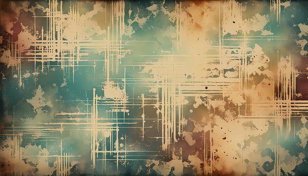 Grunge Background with Abstract Texture and Vintage Design Elements