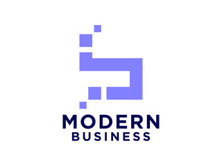 Abstract letter B modern logo design.