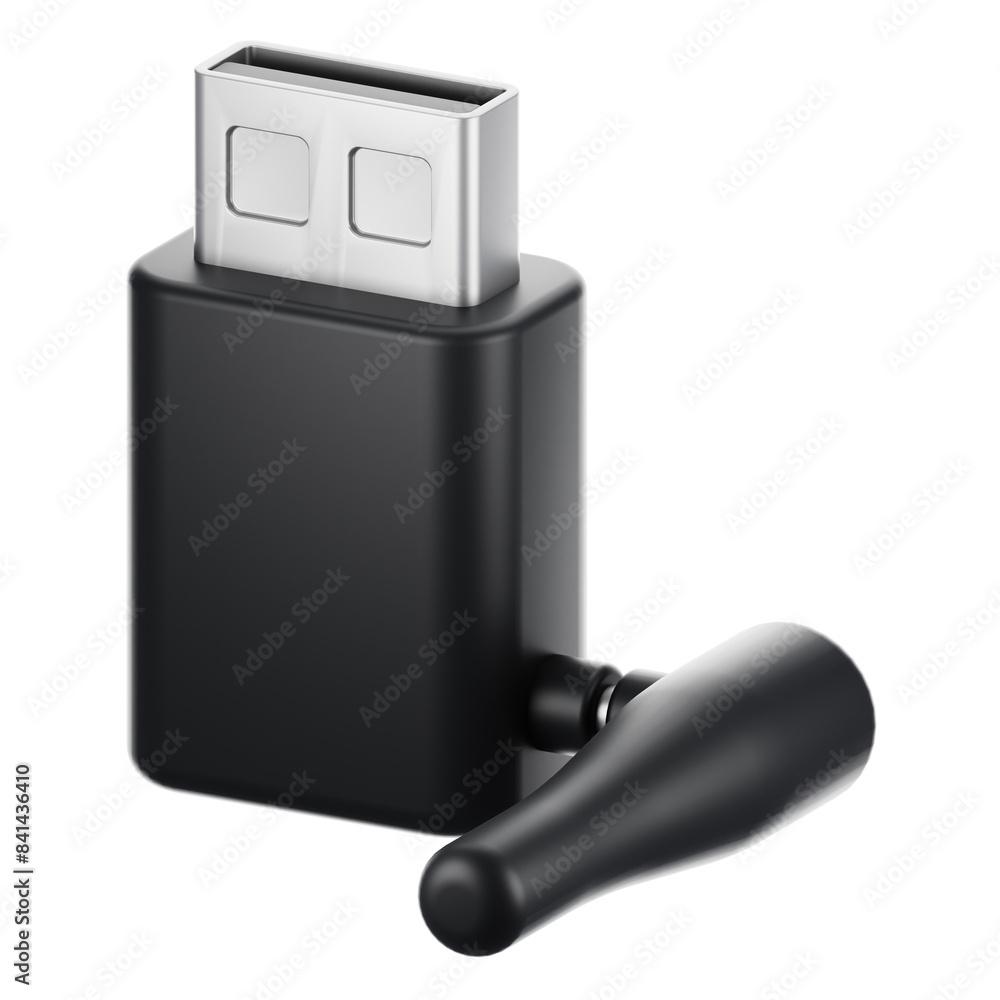 Poster 3d rendering usb wifi icon. gadget and technology concept