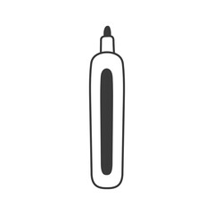 Art Marker Doodle Line Icon. Artist and writer work tool. Stationery and office supply. Isolated vector illustration.