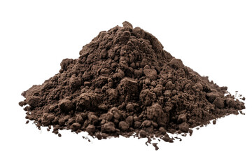 pile of soil isolated on transparent background