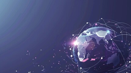Fototapeta premium Digital globe with interconnected lines