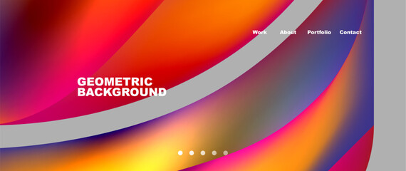 Fototapeta premium Bright multicolored geometric abstract shapes. Minimal trendy simplicity concept. Modern overlapping forms