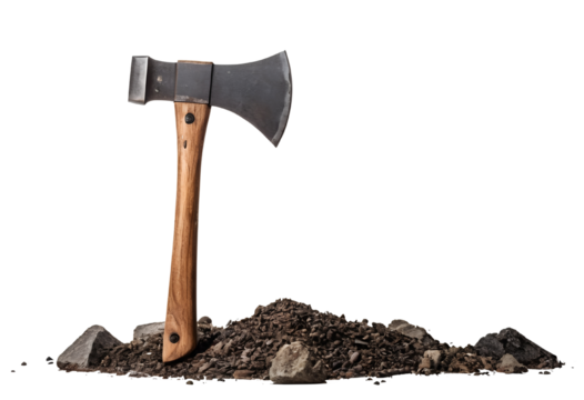 wood cutting ax isolated on transparent background ,axe png 