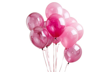 pink balloons isolated on transparent background
