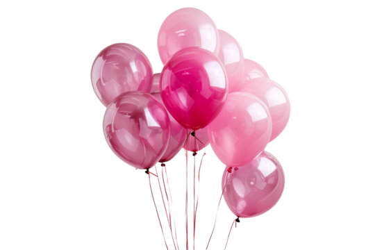 pink balloons isolated on transparent background