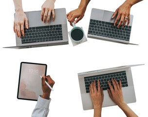PNG diverse people working, transparent background