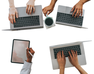 PNG diverse people working, transparent background