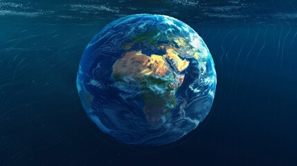 Fototapeta premium A virtual globe depicting the predicted impact of rising temperatures on ocean currents with data points revealing changes in salinity levels and aquatic migration patterns.