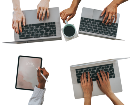 PNG diverse people working, transparent background