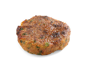 Tasty fried vegetarian cutlet isolated on white
