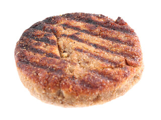 Tasty fried vegetarian cutlet isolated on white