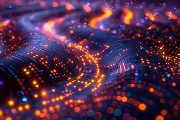 Obraz premium Intricate Digital Network of Interconnected Circuits and Luminous Data Streams Powering Advanced Computational Capabilities