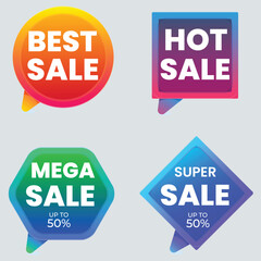 Set of vector red starburst, sunburst badges. Simple flat style vintage labels, stickers with sale discount text. Sale quality tags and labels. Template banner shopping badges.