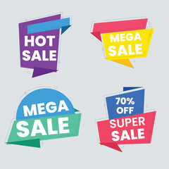 Set of vector red starburst, sunburst badges. Simple flat style vintage labels, stickers with sale discount text. Sale quality tags and labels. Template banner shopping badges.