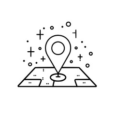 Map icon, direction icon, location icon, pin icon, pointer icon, travel icon, mark icon, marker icon, navigation icon, destination icon, cartography icon, positioning icon, travel destinations icon, a