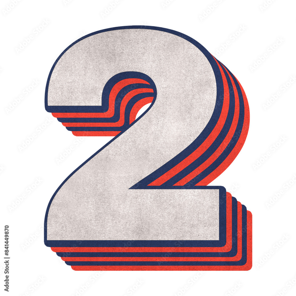 Poster number 2 layered text effect png font