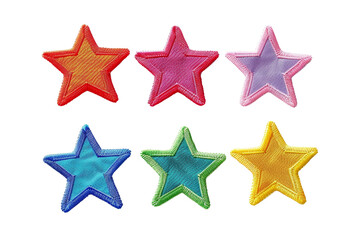 Obraz premium Colorful star shapes in a variety of vibrant colors. Perfect for decorations, crafts, or educational projects.