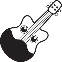 A musical guitar silhouette