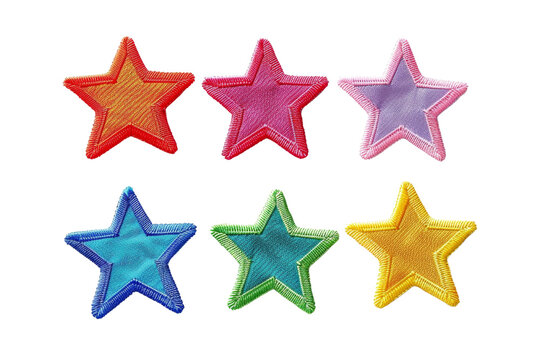 Colorful star shapes in a variety of vibrant colors. Perfect for decorations, crafts, or educational projects.