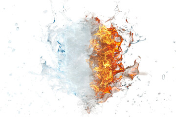 Fire and Water Effect for Stunning Visuals Isolated on Transparent Background