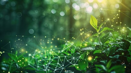 Abstract Background Featuring Green Energy Flows and ESG Elements