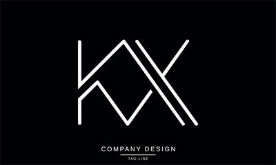 KX, XK Abstract Letters Logo Monogram Design Font Vector Initials